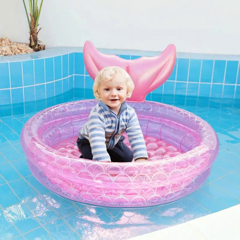 Mermaid Pool Inflatable Swimming Bathing Tub for Kids-4