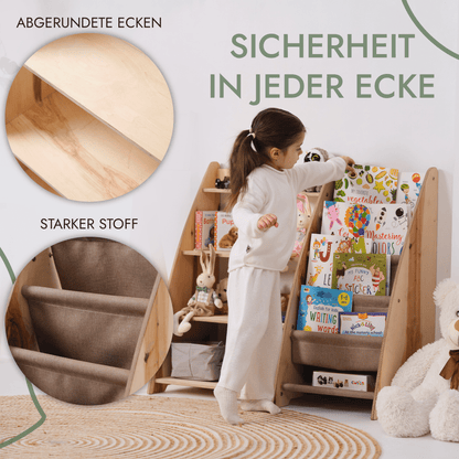2in1 Montessori-Regal für Kleinkinder – Bücher & Spielzeug-2