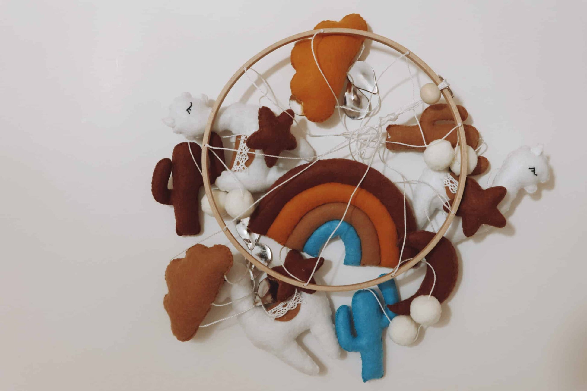 Handmade Lama baby mobile-9