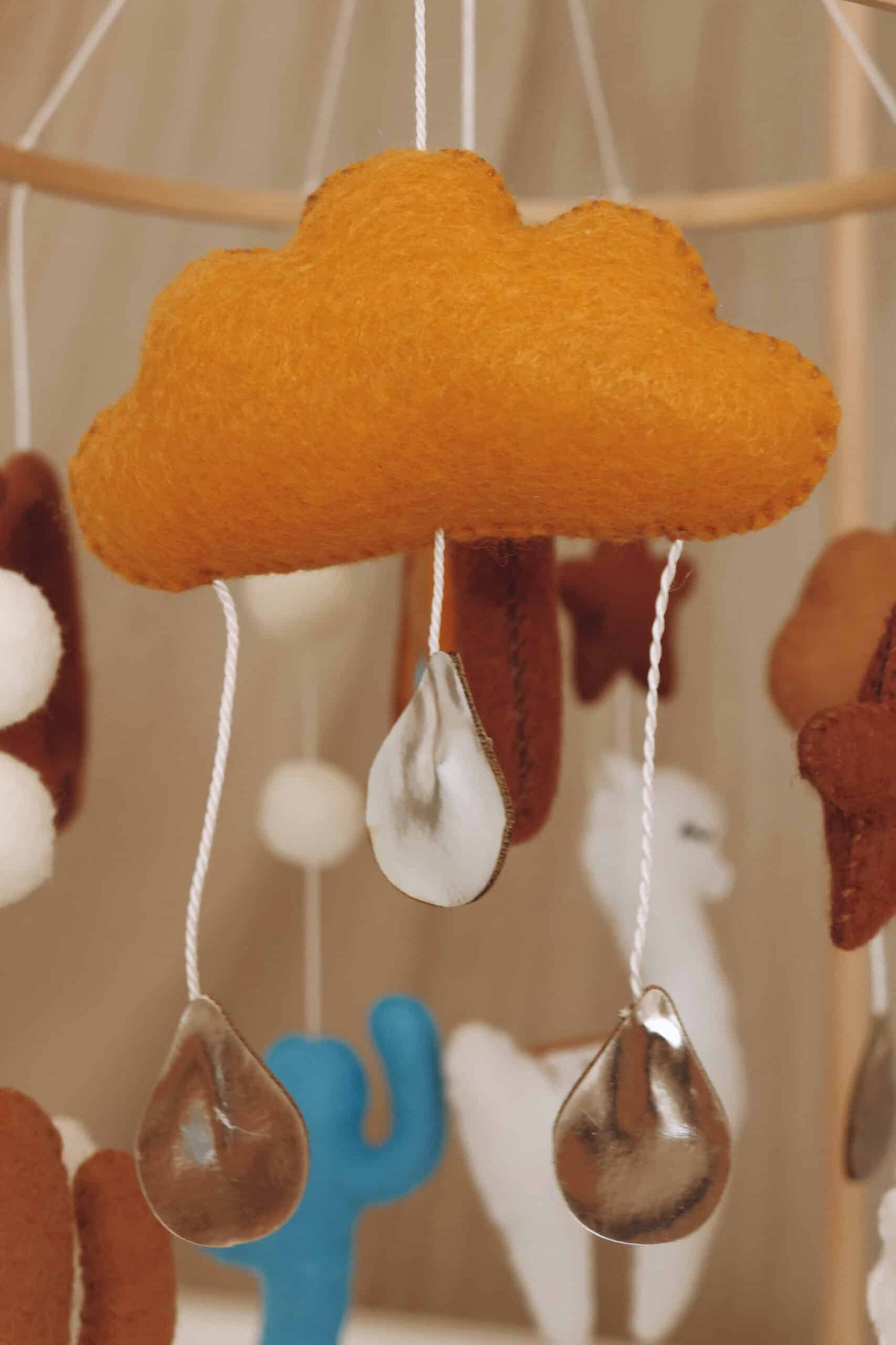 Handmade Lama baby mobile-3