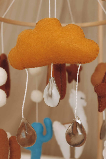 Handmade Lama baby mobile-3