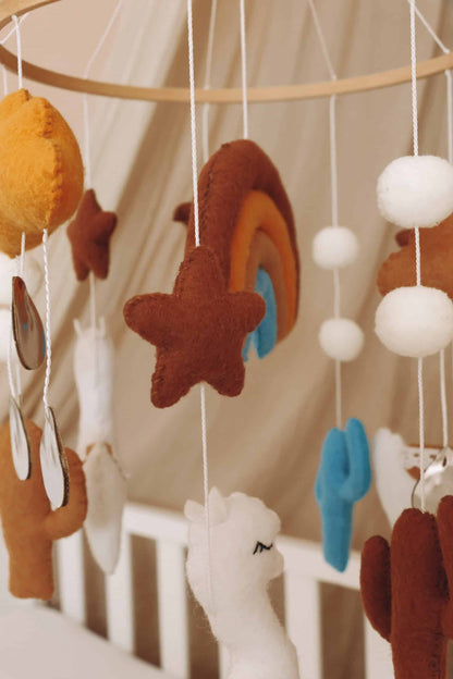 Handmade Lama baby mobile-7