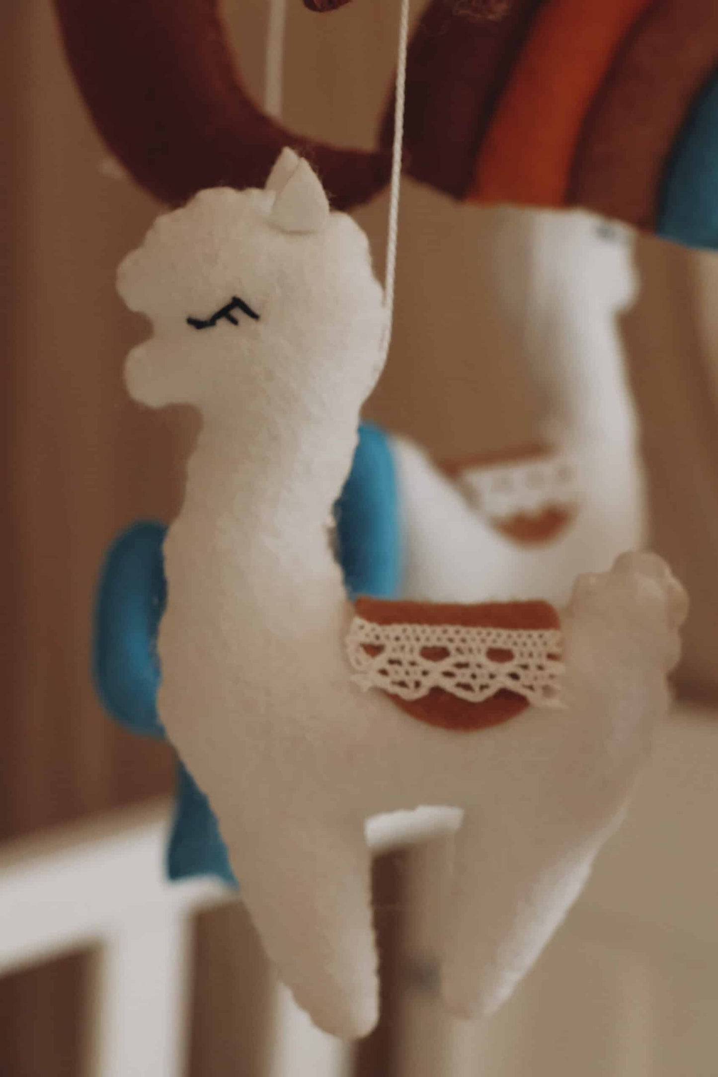 Handmade Lama baby mobile-5