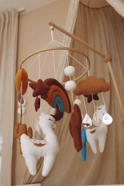 Handmade Lama baby mobile-8