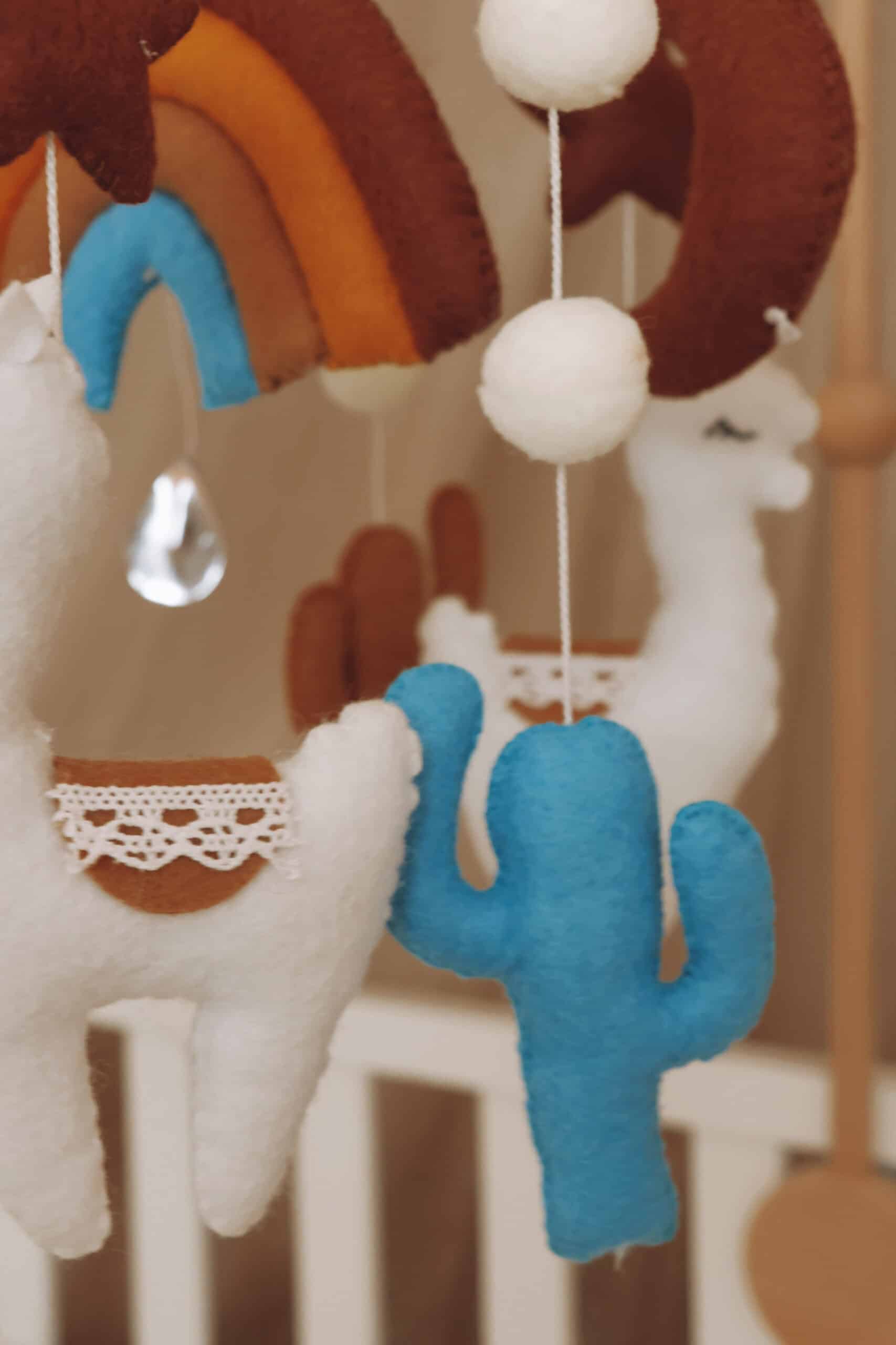 Handmade Lama baby mobile-4