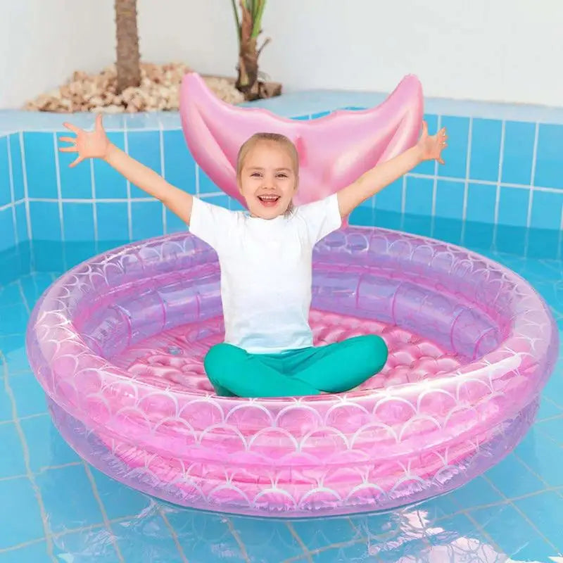 Mermaid Pool Inflatable Swimming Bathing Tub for Kids-3