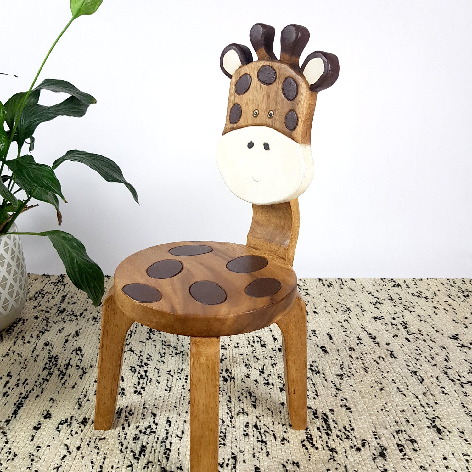 NNEDSZ Kids Wooden Chair Giraffe-0